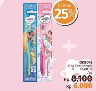 Promo Harga CUSSONS KIDS Toothbrush Soft 1 pcs - LotteMart