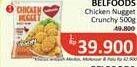 Promo Harga Belfoods Nugget Chicken Nugget Crunchy 500 gr - Alfamidi