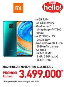 Promo Harga XIAOMI Redmi Note 9 Pro  - Carrefour