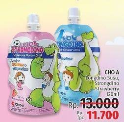 Promo Harga CHO A Dino Drink Strawberry Dan Susu 120 ml - LotteMart