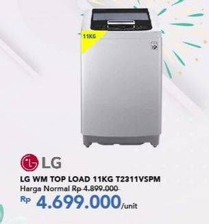 Promo Harga LG T2311VSPM Mesin Cuci Top Loading 11 kg - Carrefour