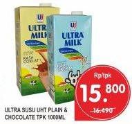 Promo Harga ULTRA MILK Susu UHT Coklat, Plain 1000 ml - Superindo