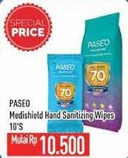 Promo Harga PASEO MediShield Hand Sanitizing Wipes 10 sheet - Hypermart