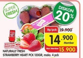 Promo Harga NATURALLY Fresh Strawberry Heart 120 gr - Superindo