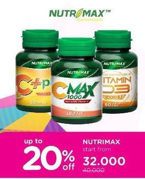 Promo Harga Nutrimax C+ Plus/C Max 1000/Vitamin D3 400 IU  - Watsons