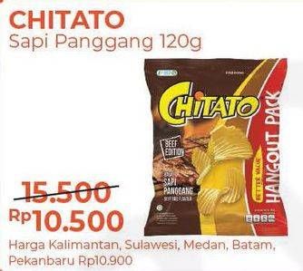 Promo Harga CHITATO Snack Potato Chips Sapi Panggang 120 gr - Alfamart