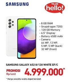 Promo Harga SAMSUNG Galaxy A52 Awesome White 128GB  - Carrefour
