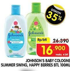 Promo Harga JOHNSONS Baby Cologne Summer Swing, Happy Berries 100 ml - Superindo