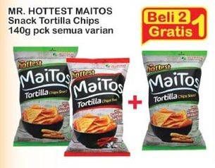 Promo Harga MR HOTTEST Maitos Tortilla Chips All Variants per 2 pouch 140 gr - Indomaret