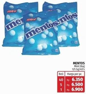 Promo Harga MENTOS Candy Mint 121 gr - Lotte Grosir