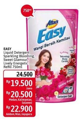 Promo Harga ATTACK Easy Detergent Liquid Sparkling Blooming, Lively Energetic, Sweet Glamour 750 ml - Alfamidi