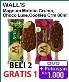 Promo Harga Walls Magnum Chocolate Luxe, Cookies Cream, Matcha Crumble 80 ml - Alfamart