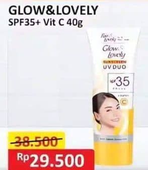 Promo Harga Glow & Lovely (fair & Lovely) Ultimate UV Duo Vitamin C SPF 35 Pa+++  40 gr - Alfamart