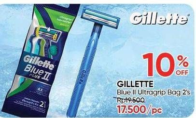 Promo Harga GILLETTE Blue II Plus Ultra Grip 2 pcs - Guardian