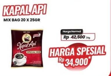 Promo Harga Kapal Api Kopi Bubuk Special Mix per 20 sachet 25 gr - Carrefour