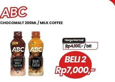 Promo Harga ABC Minuman Kopi Choco Malt Coffee, Milk Coffee 200 ml - Carrefour