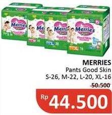 Promo Harga Merries Pants Good Skin S26, XL16, M22, L20 16 pcs - Alfamidi