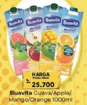 Promo Harga Buavita Fresh Juice Guava, Apple, Mango, Orange 1000 ml - Carrefour