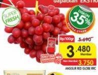 Promo Harga Anggur Red Globe RRC per 100 gr - Superindo