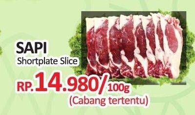 Promo Harga Beef Short Plate Slice per 100 gr - Yogya