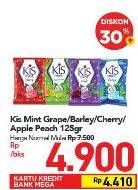 Promo Harga KIS Candy Mint Grape, Barley, Cherry, Apple Peach 125 gr - Carrefour