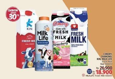 Promo Harga CIMORY Fresh Milk/DIAMOND Fresh Milk/KIN Fresh Milk/MILK LIFE Fresh Milk  - LotteMart