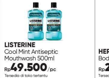 Promo Harga Listerine Mouthwash Antiseptic Cool Mint 500 ml - Guardian