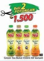 Promo Harga NU Green Tea Honey, Less Sugar, Original, Royal Jasmine Rock Sugar 450 ml - Hari Hari