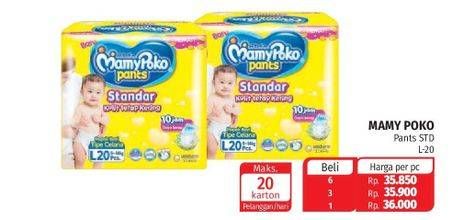 Promo Harga Mamy Poko Pants Xtra Kering L20 20 pcs - Lotte Grosir