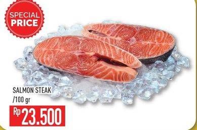 Promo Harga Salmon Steak per 100 gr - Hypermart