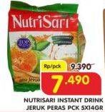 Promo Harga NUTRISARI Powder Drink Jeruk Peras per 5 sachet 14 gr - Superindo