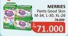 Promo Harga Merries Pants Good Skin L30, M34, XL26 26 pcs - Alfamidi