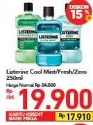 Promo Harga LISTERINE Mouthwash Antiseptic Cool Mint, Fresh Burst, Zero 250 ml - Carrefour
