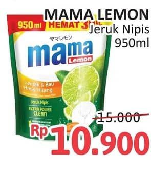 Promo Harga Mama Lemon Cairan Pencuci Piring Jeruk Nipis 950 ml - Alfamidi