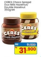 Promo Harga Ceres Choco Spread Choco Hazelnut, Double Hazelnut 350 gr - Indomaret