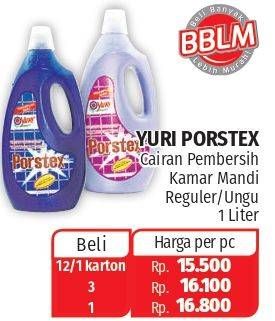 Promo Harga YURI PORSTEX Pembersih Porselen Regular, Ungu 1000 ml - Lotte Grosir