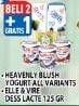 Promo Harga HEAVENLY BLUSH Yoghurt All Variant / ELLE & VIRE Dessert Lacte 125gr  - Hypermart