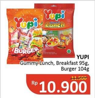 Promo Harga YUPI Gummy Lunch/Breakfast/Big Burger  - Alfamidi