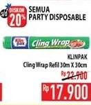 Promo Harga KLINPAK Cling Wrap 30 Cm X 30 M per 2 pcs - Hypermart