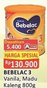 Promo Harga Bebelac 3 Susu Pertumbuhan Madu, Vanila 800 gr - Alfamart