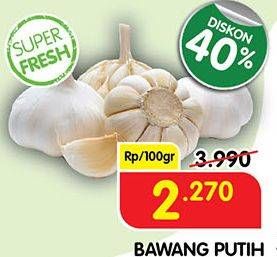 Promo Harga Bawang Putih per 100 gr - Superindo