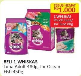 Promo Harga WHISKAS Dry Food Junior Ocean Fish, Adult Ocean Fish 450 gr - Alfamart