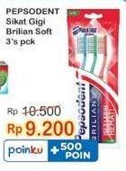 Promo Harga PEPSODENT Sikat Gigi Brilian Soft 3 pcs - Indomaret