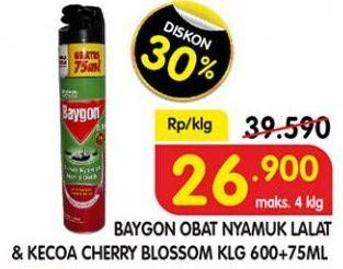 Promo Harga BAYGON Insektisida Spray Cherry Blossom 600 ml - Superindo