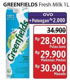 Promo Harga Greenfields Fresh Milk 1000 ml - Alfamidi