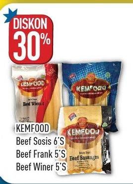 Promo Harga KEMFOOD Beef Sausages/Beef Frank/Beef Wiener  - Hypermart