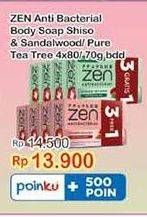 Promo Harga ZEN Anti Bacterial Body Soap Shiso Sandalwood, Pure Tea Tree 70 gr - Indomaret