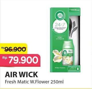 Promo Harga AIR WICK Freshmatic Aerosol White Flowers 250 ml - Alfamart