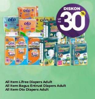 Promo Harga Lifree/Bagus/Oto Adult Diapers   - Carrefour
