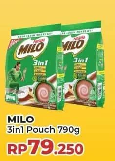 Promo Harga Milo ActivGo 3in1 790 gr - Yogya